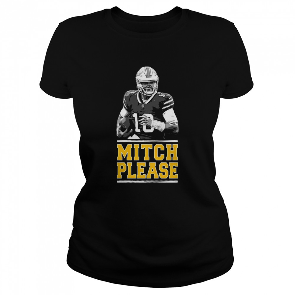 Mitch Please Black And White Art Football shirt Classic Women's T-shirt