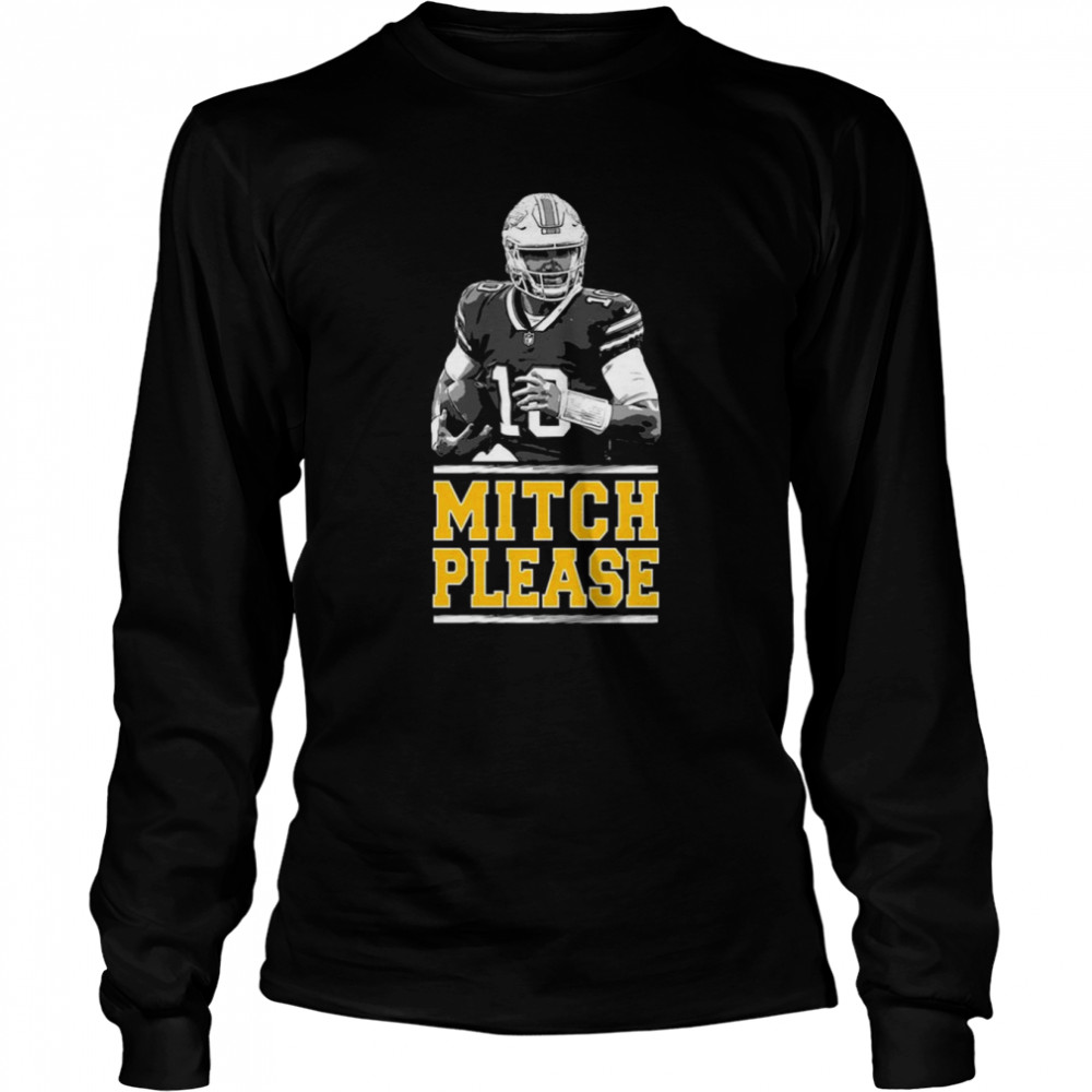 Mitch Please Black And White Art Football shirt Long Sleeved T-shirt