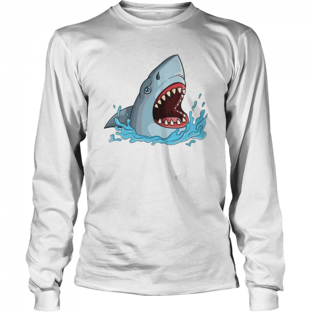Shark Action Animated Jaws Movie shirt Long Sleeved T-shirt