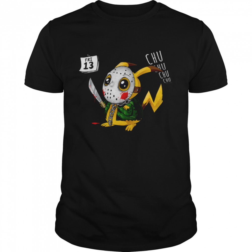 Horror Pikachu Pokemon Halloween Jason Voorhees shirt
