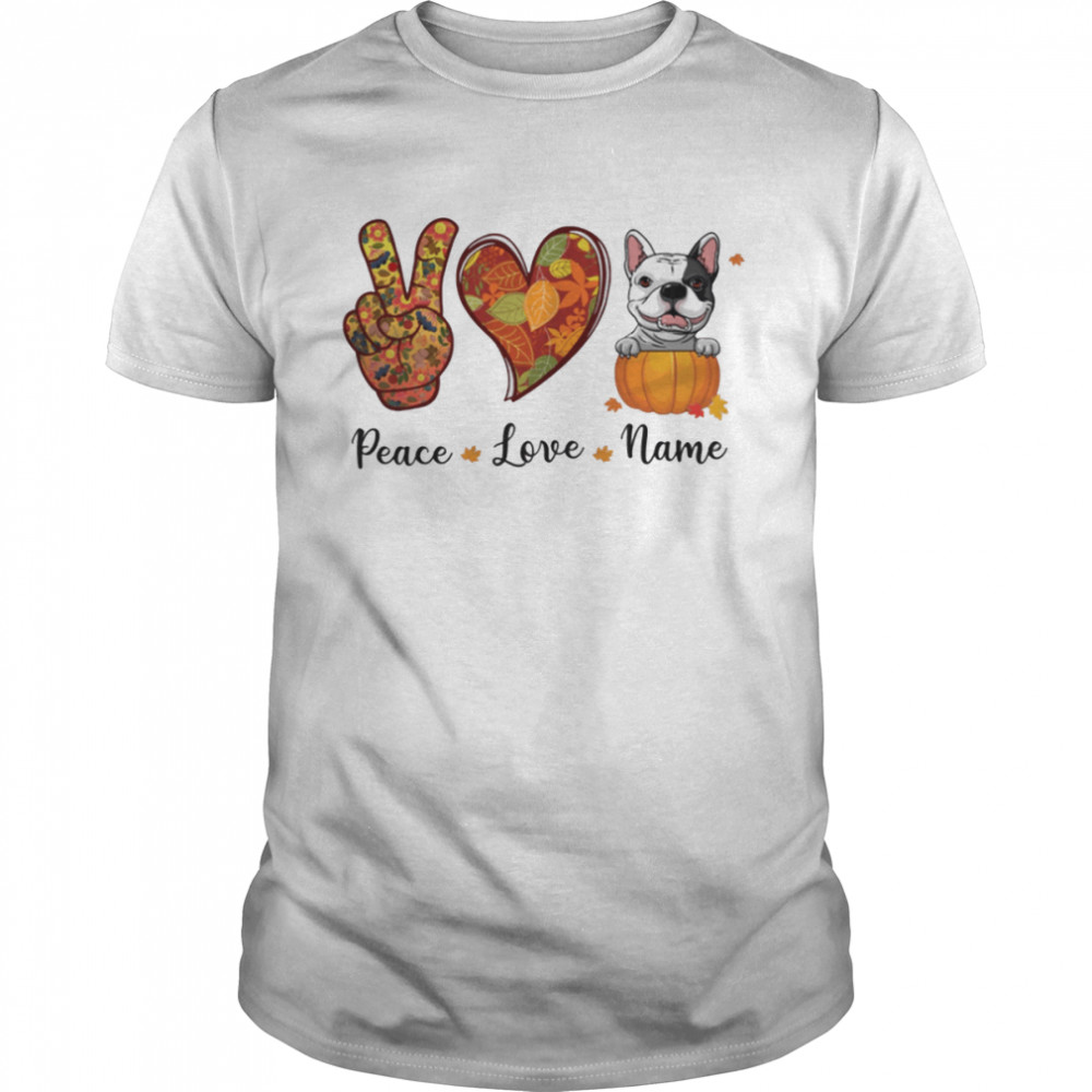 Peace Love Dog Fall Halloween T Shirt
