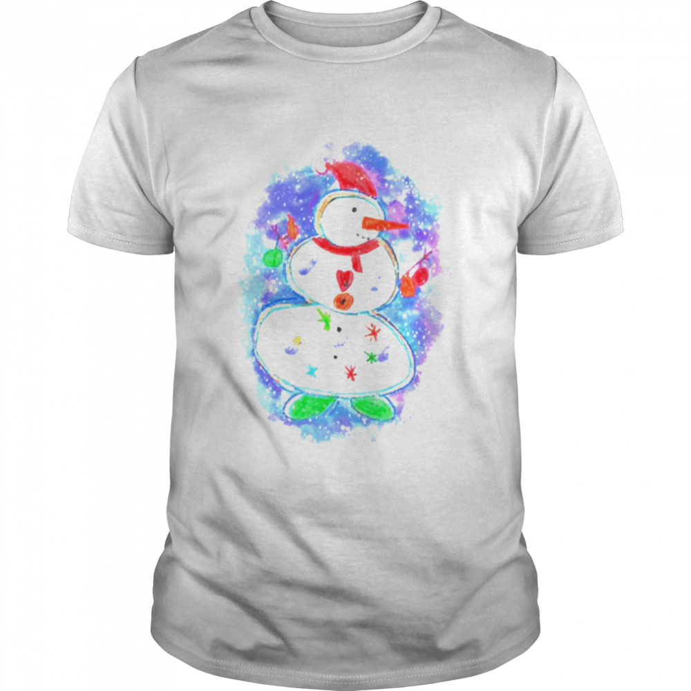 Watercolors Design Xmas Cute Snowman shirt