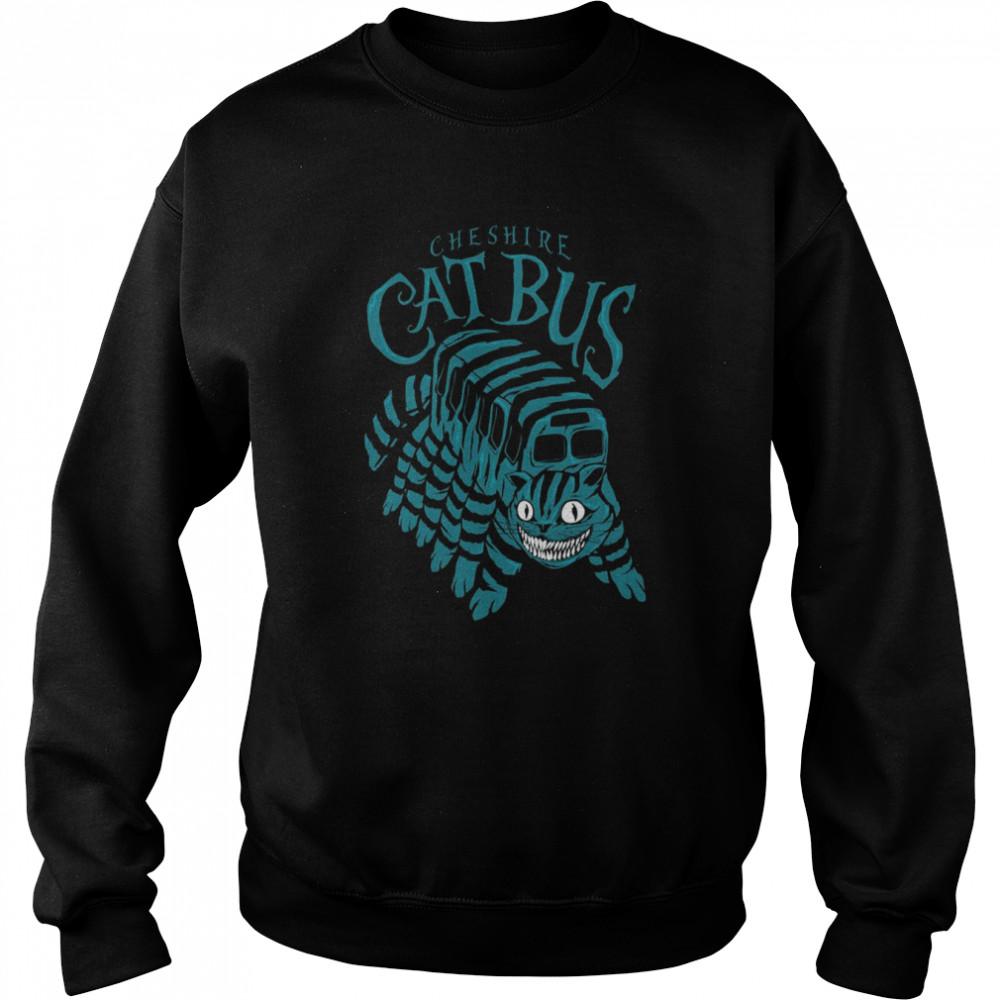 cheshire cat bus cartoon shirt unisex sweatshirt
