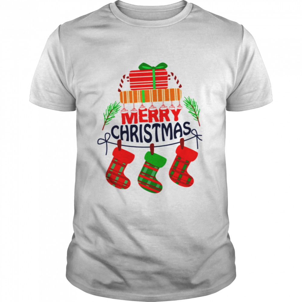 Hanging Socks Merry Christmas shirt
