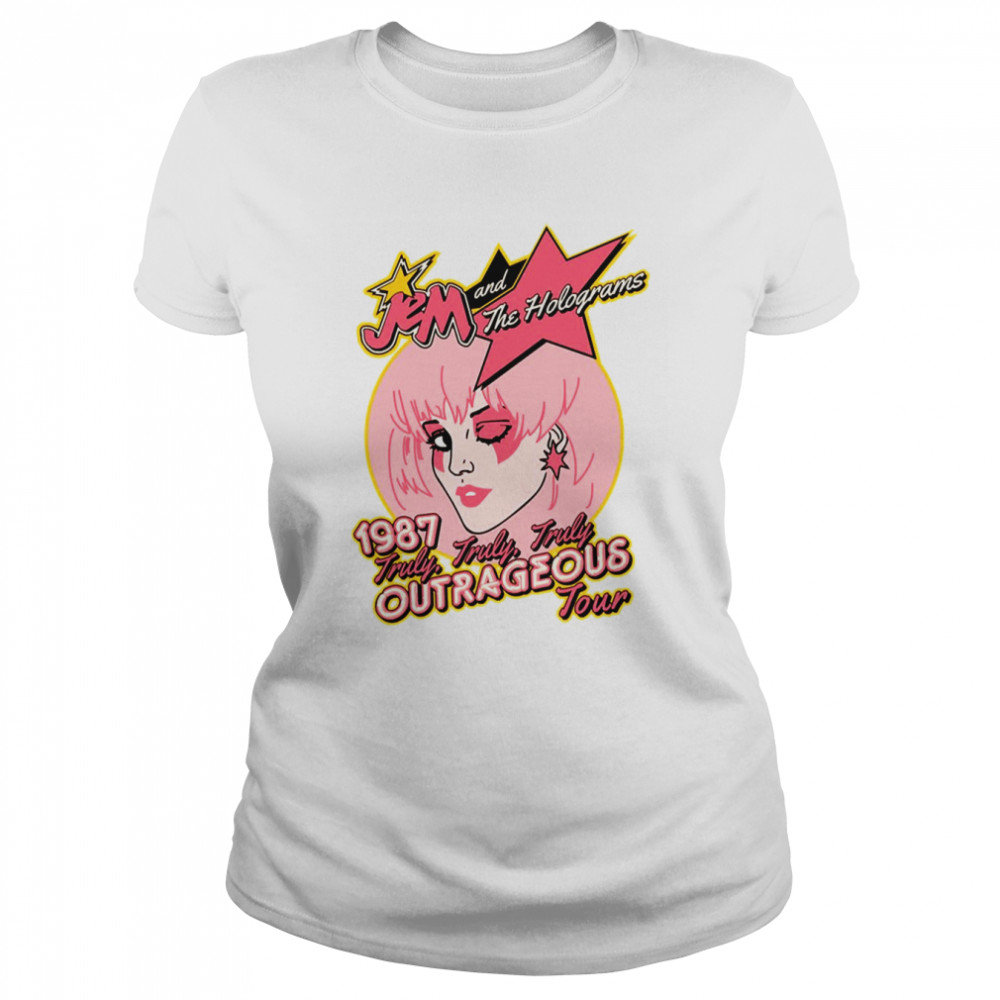 Jem And The Holograms 1987 Truly Truly Truly Outrageous Tour shirt Classic Women's T-shirt