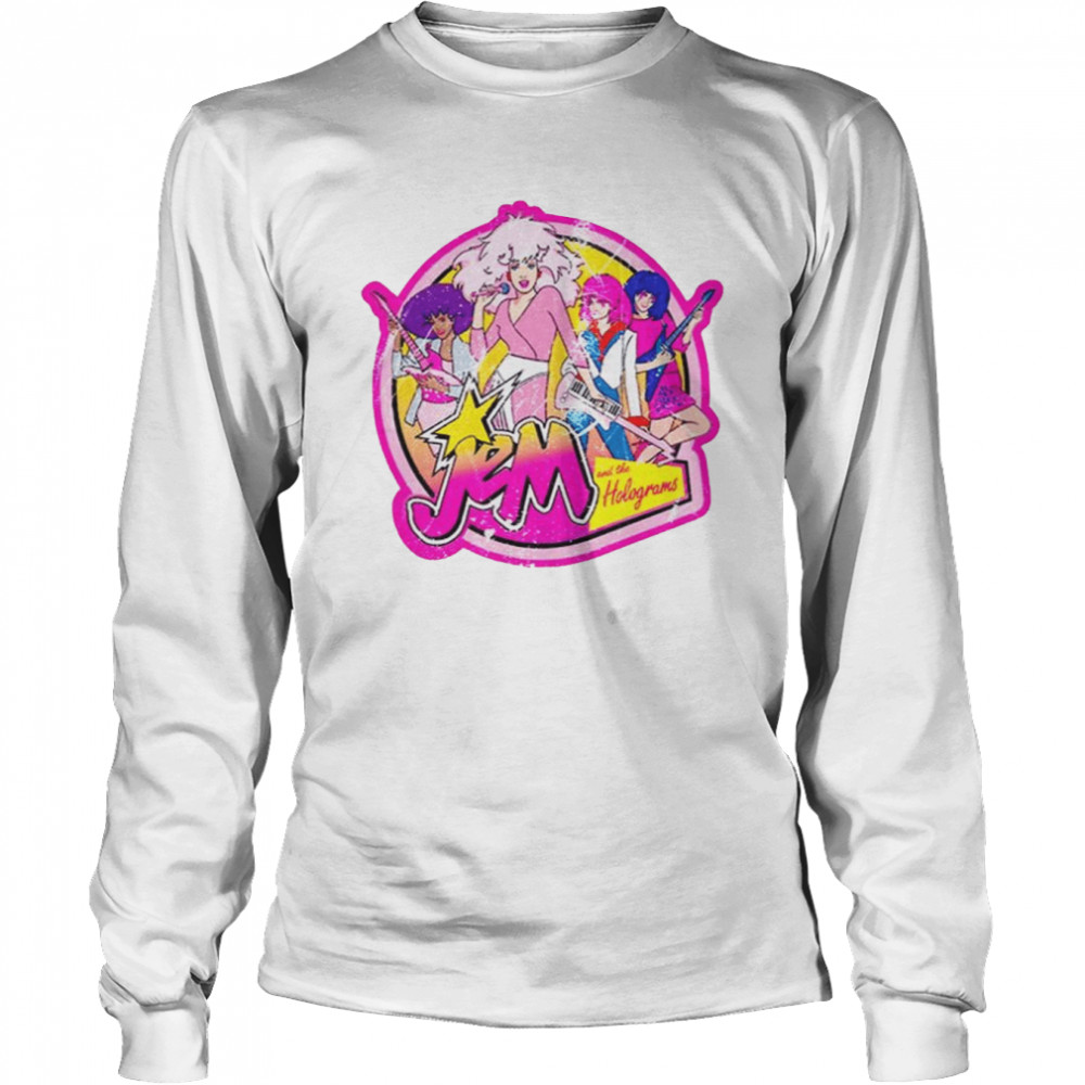 jem and the holograms tour distressed shirt long sleeved t shirt