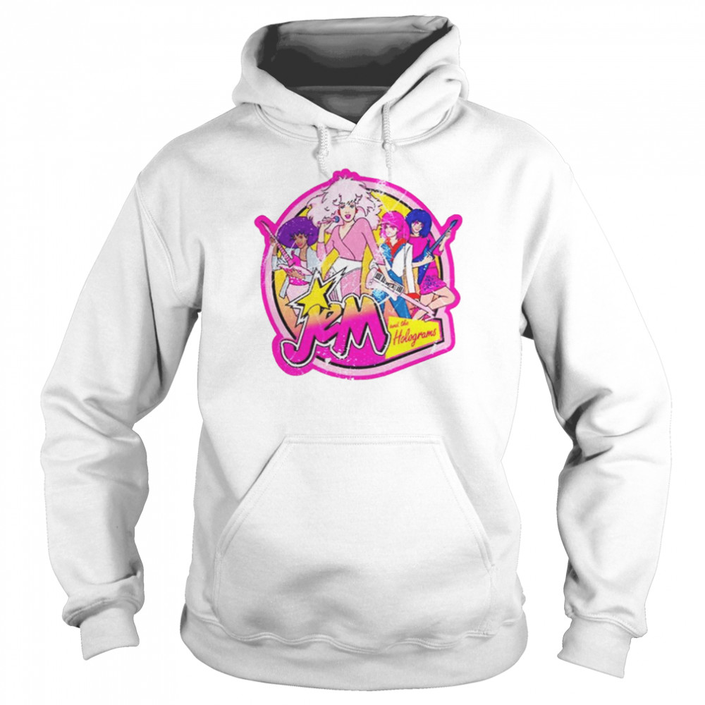 jem and the holograms tour distressed shirt unisex hoodie