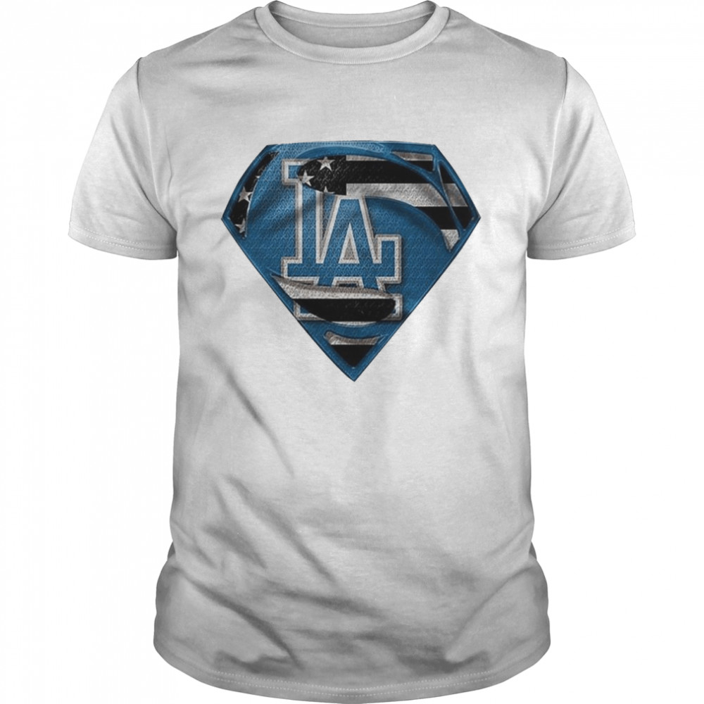 Los Angeles Dodgers Superman American Flag shirt Classic Men's T-shirt