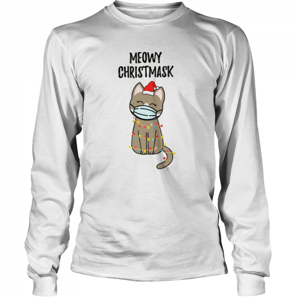 Meowy Christ Cute Wearing Mask shirt Long Sleeved T-shirt