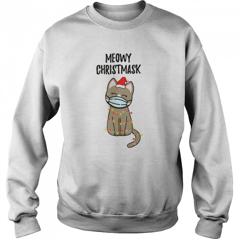 Meowy Christ Cute Wearing Mask shirt Unisex Sweatshirt