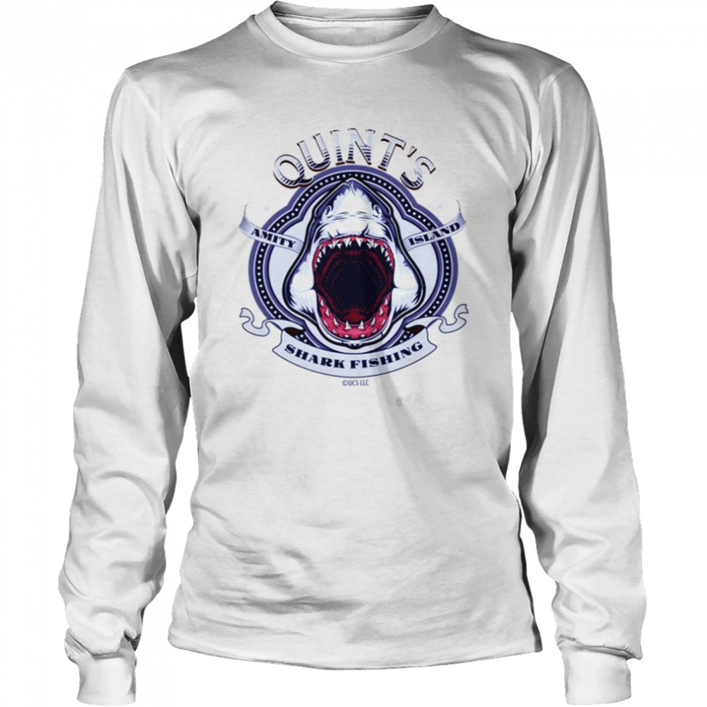 quints shark fishing jaws movie shirt long sleeved t shirt