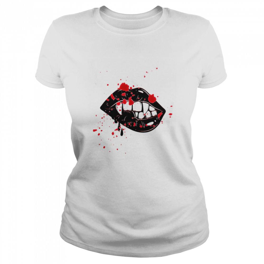 Vampire Lips Halloween Art shirt Classic Women's T-shirt