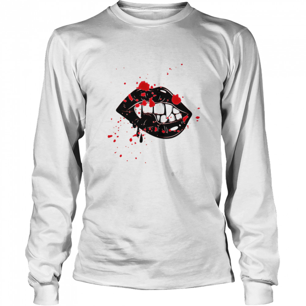 Vampire Lips Halloween Art shirt Long Sleeved T-shirt