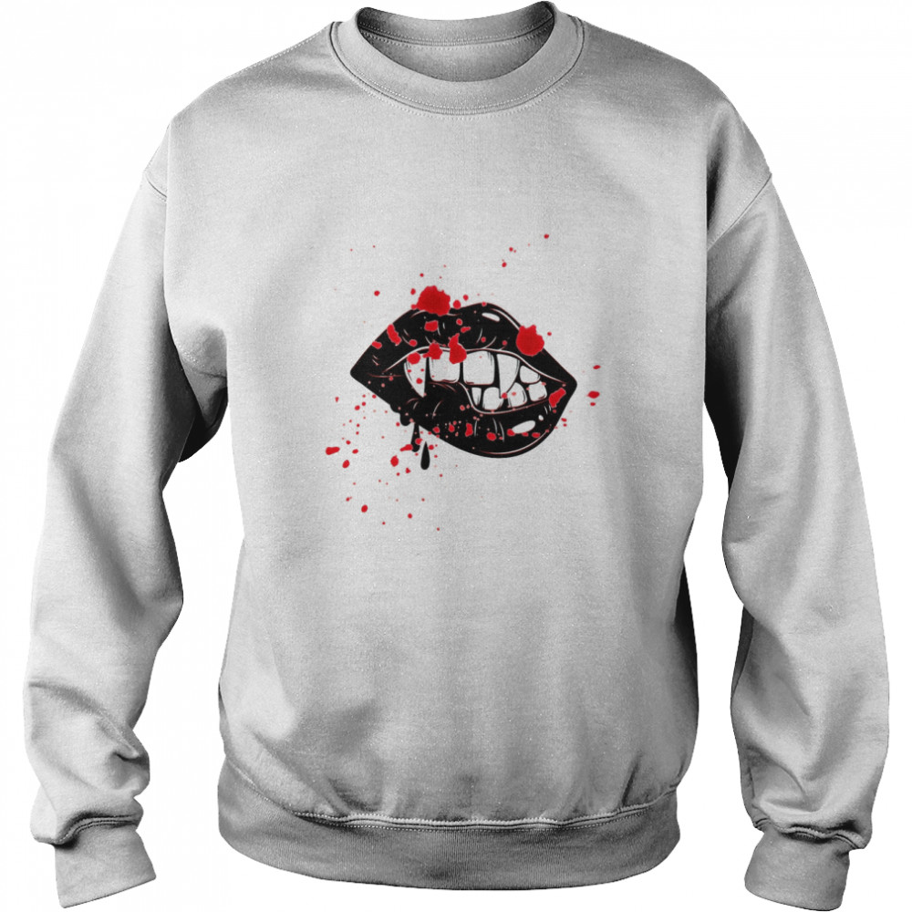 vampire lips halloween art shirt unisex sweatshirt