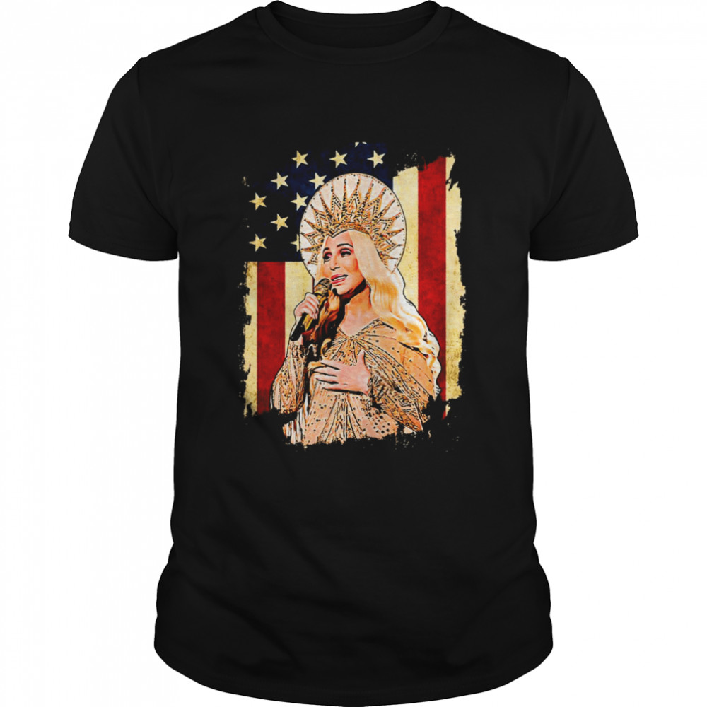 Cher Legends Music Retro Flag American For Fans shirt Classic Men's T-shirt