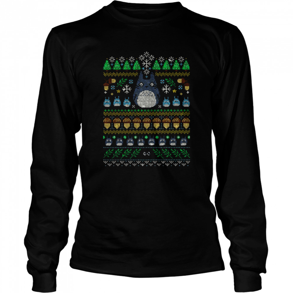 Forest Friends Totoro Pattern Ghibli Animation shirt Long Sleeved T-shirt