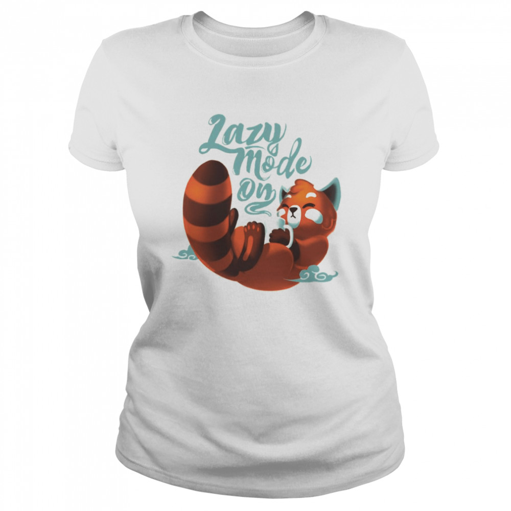 Lazy Mode On Cute Red Panda Fluffy Coffe Animal shirt Classic Women's T-shirt