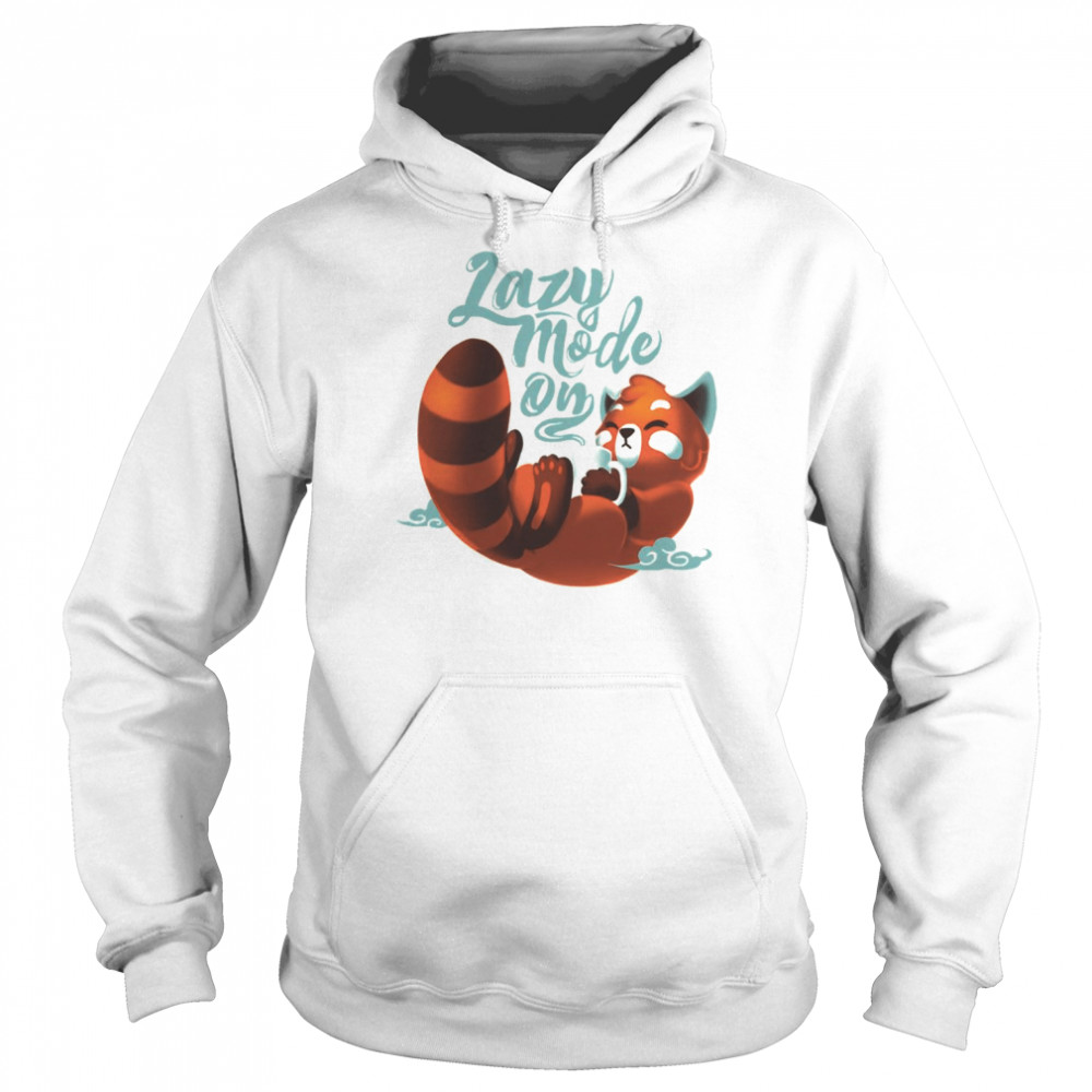 Lazy Mode On Cute Red Panda Fluffy Coffe Animal shirt Unisex Hoodie