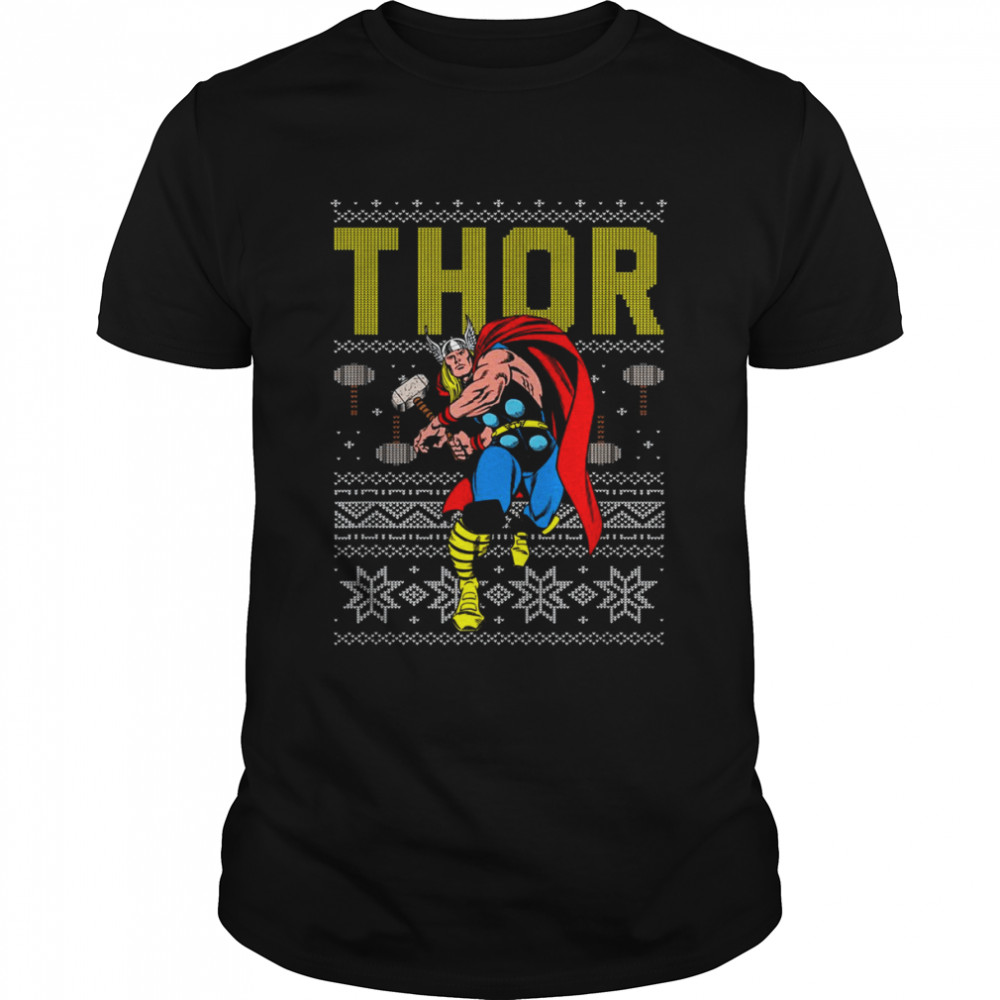 Marvel Thor Retro Ugly Sweater Christmas Graphic shirt