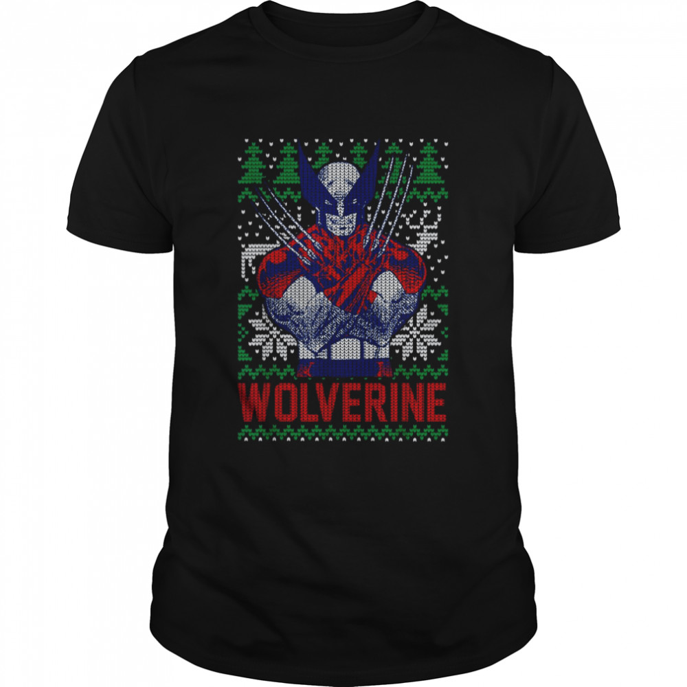 Marvel X Men Wolverine Christmas Tree Ugly Christmas T-Shirt
