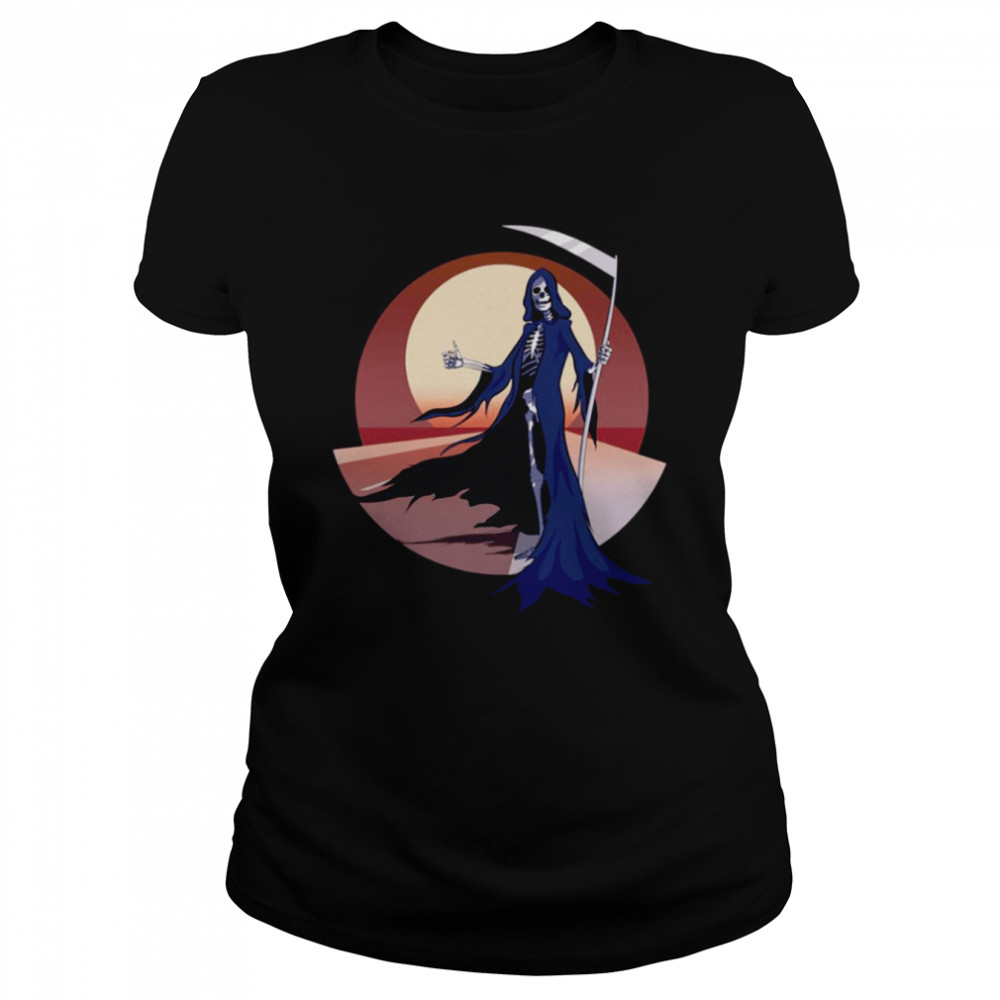 Grim Reaper Hitchhiking On The Road Hitchhiker shirt Classic Women's T-shirt