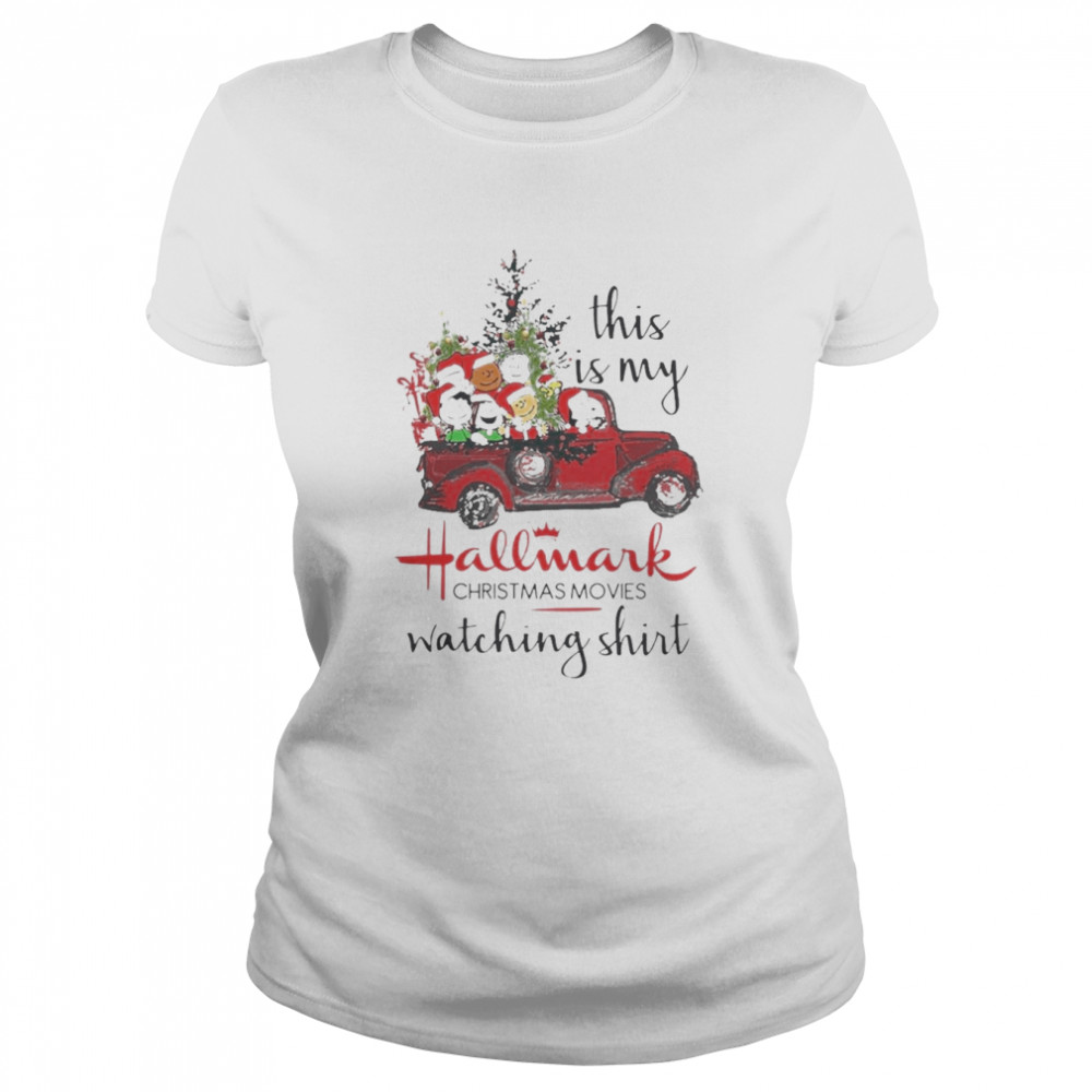 2022 santa The Peanuts Friends this is my Hallmark Christmas movies watching shirt Classic Women's T-shirt