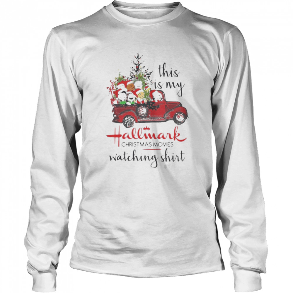 2022 santa The Peanuts Friends this is my Hallmark Christmas movies watching shirt Long Sleeved T-shirt