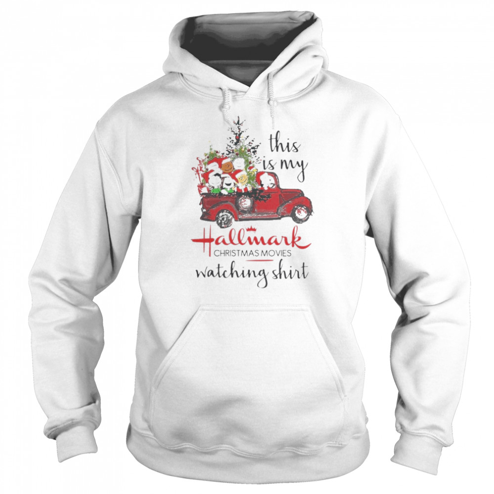 2022 santa The Peanuts Friends this is my Hallmark Christmas movies watching shirt Unisex Hoodie