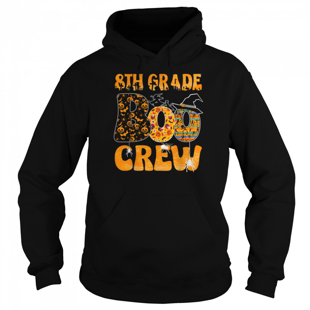 8th Grade Boo Crew Vintage Halloween Costumes For Teachers shirt Unisex Hoodie