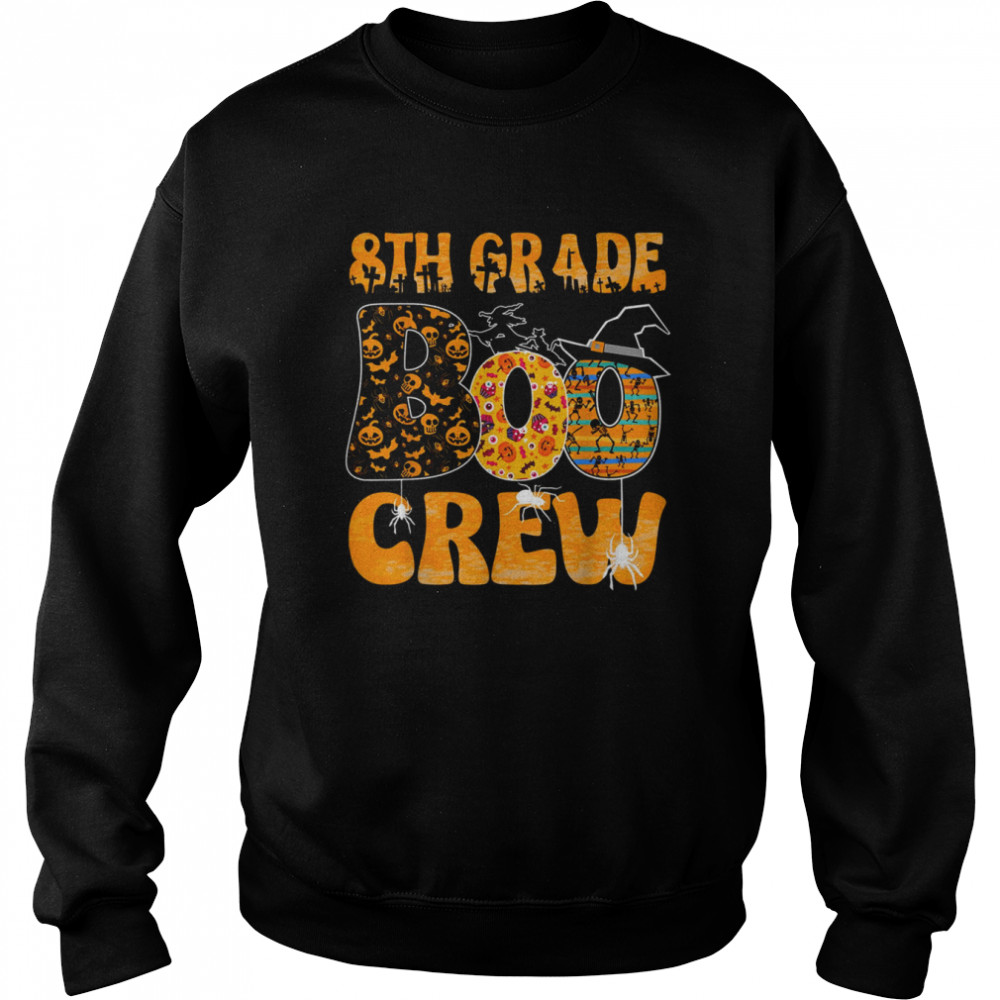 8th Grade Boo Crew Vintage Halloween Costumes For Teachers shirt Unisex Sweatshirt