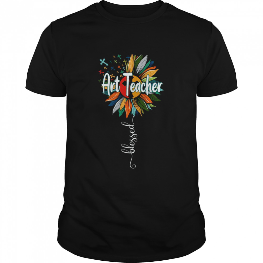 Blessed Art Teacher Christmas T Shirt