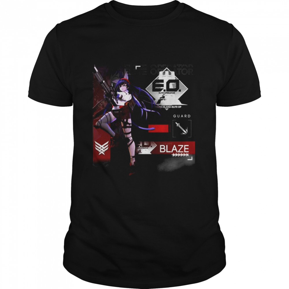 Blaze Arknights Anime Game Gacha Exusiai Logo shirt