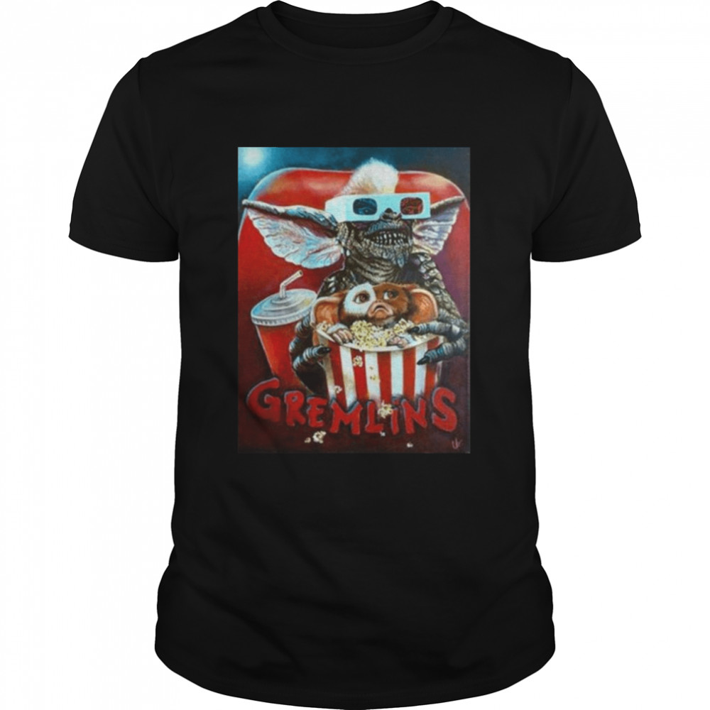 Eating Popcorn Gremlins Christmas Movie shirt