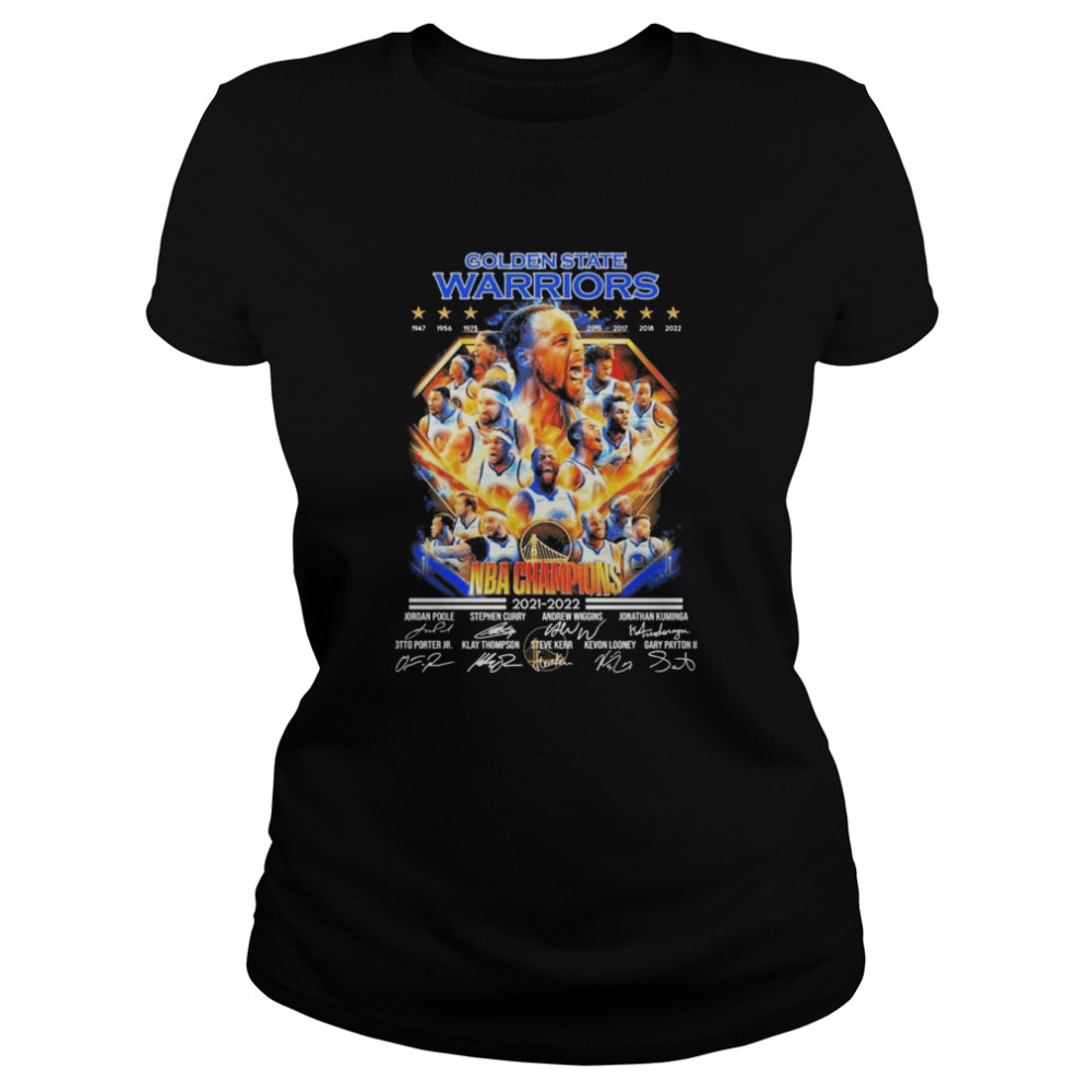 Golden State 1947-2022 NBA Champions 2021-2022 signatures shirt Classic Women's T-shirt