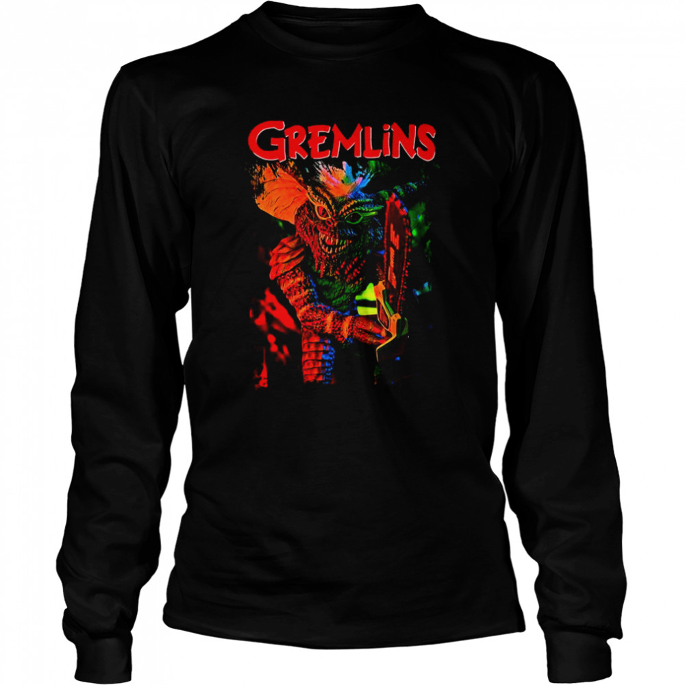 Gremlins Stripe Horror Design Mogwai shirt Long Sleeved T-shirt