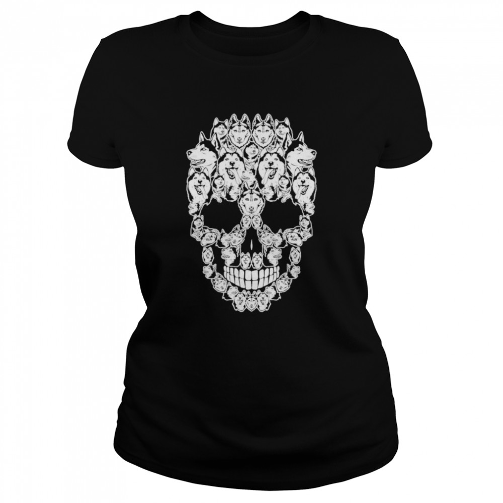 Siberian Husky Dog Skull Halloween shirt Classic Women's T-shirt