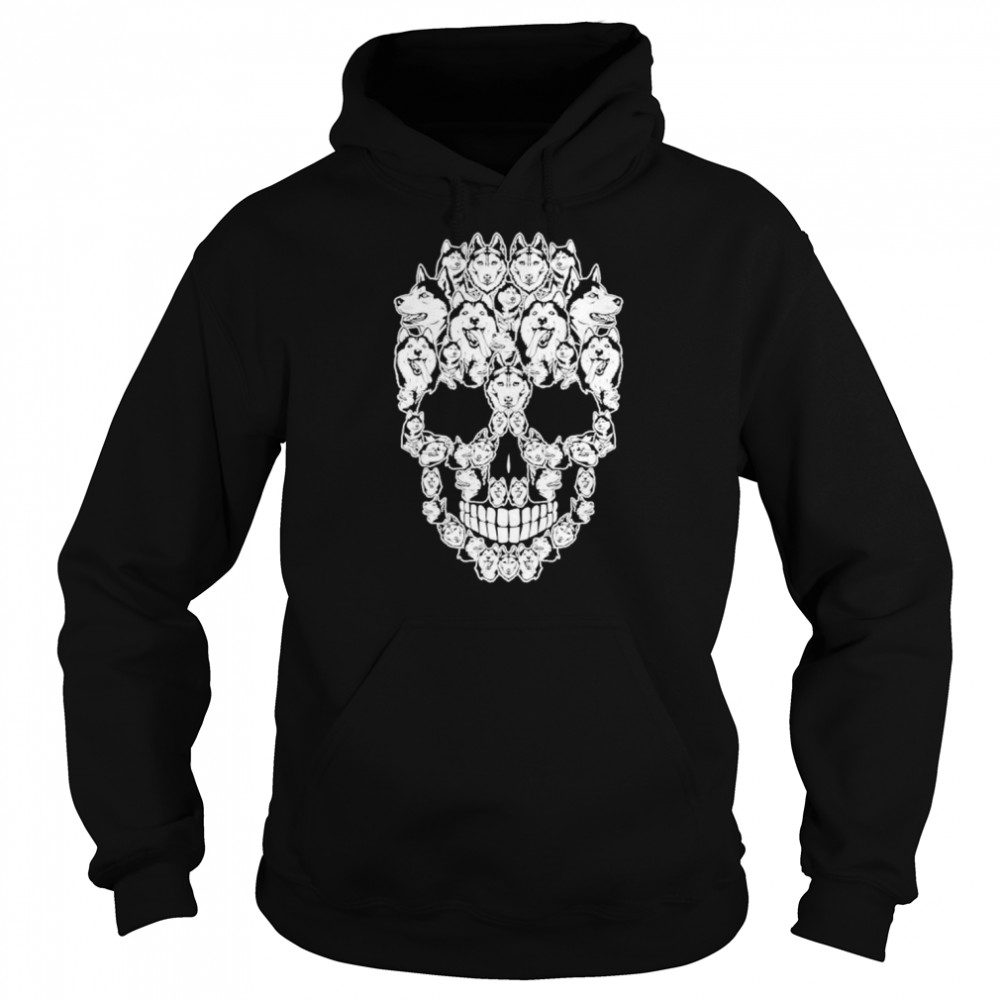 Siberian Husky Dog Skull Halloween shirt Unisex Hoodie