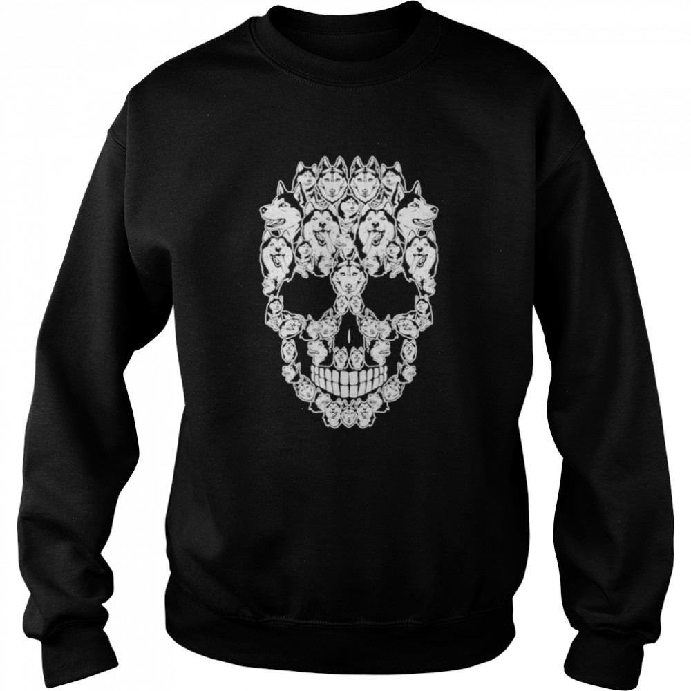 Siberian Husky Dog Skull Halloween shirt Unisex Sweatshirt