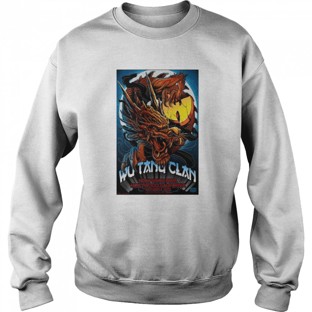 Wu Tang Clan Hollywood October 4 2022, Hollywood Bowl California Poster shirt Unisex Sweatshirt