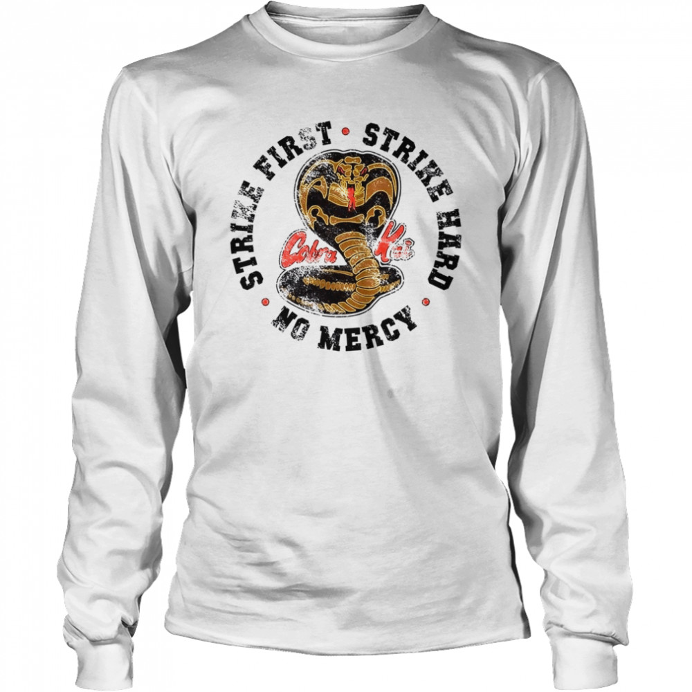 Cobra Kai Retro Vintage No Mercy Strike First Strike Hard Miyagi Dojo shirt Long Sleeved T-shirt