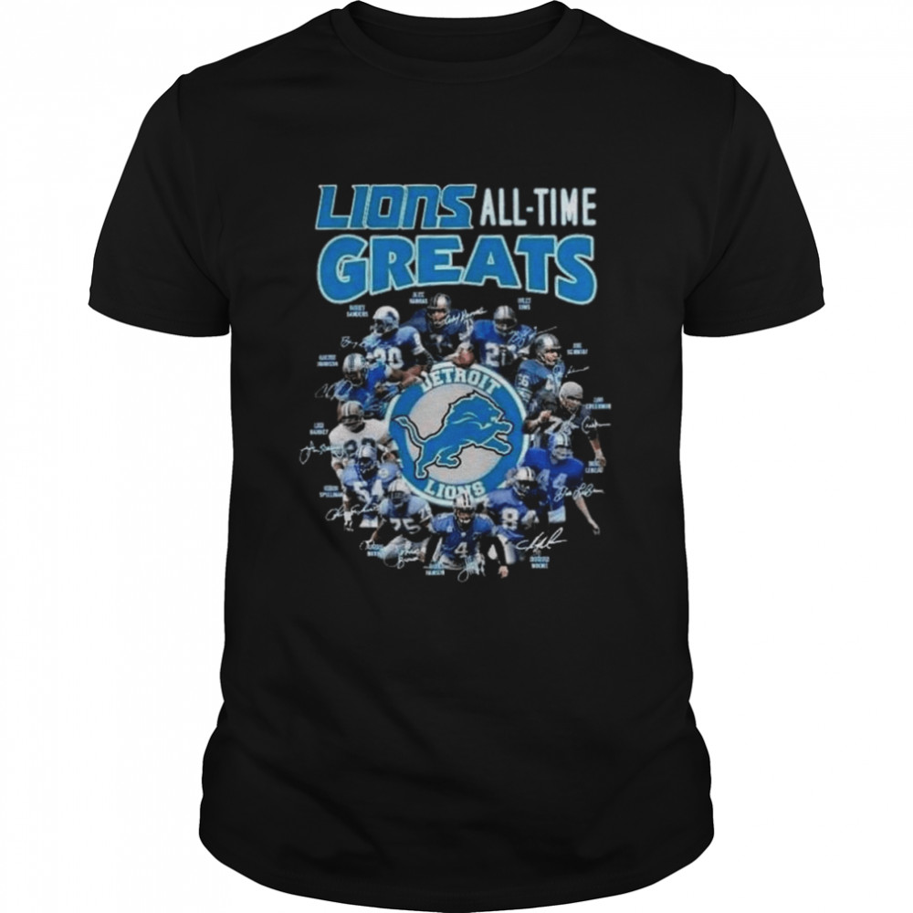 Detroit Lions all-time greats signatures shirt