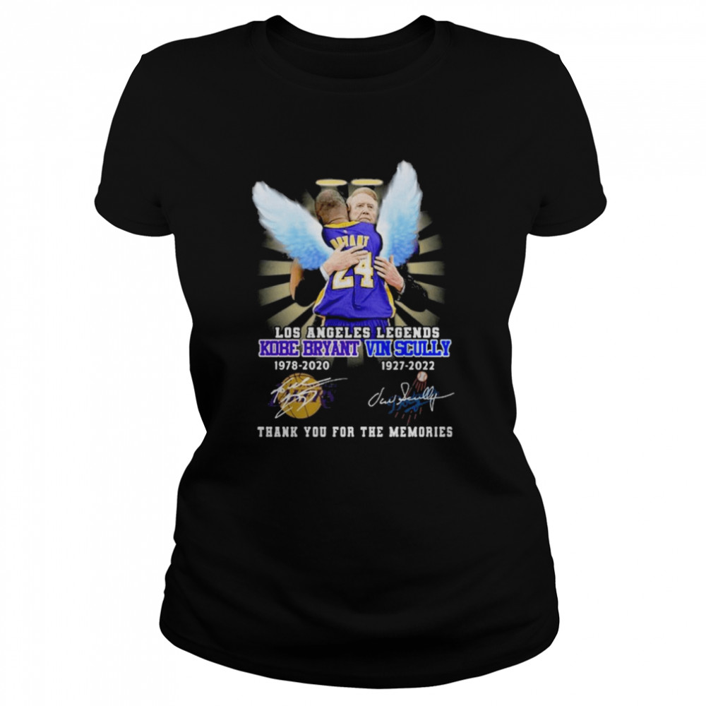 Los Angeles Legends Kobe Bryant VIn Scully thank you for the memories signatures shirt Classic Women's T-shirt