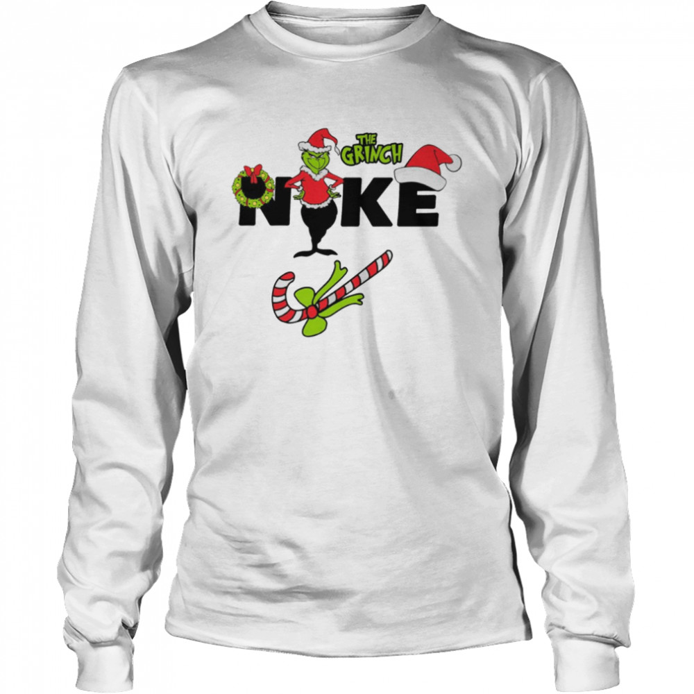 Nike X The Grinch Christmas Merry Xmas shirt Long Sleeved T-shirt