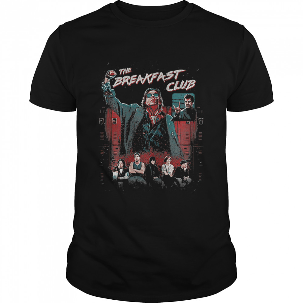 Retro The Breakfast Club Group Shot Painted Distressed shirt