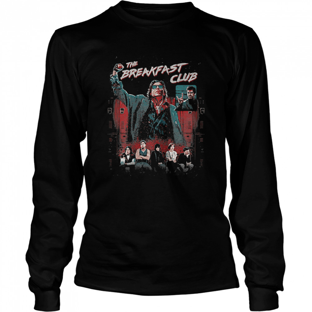Retro The Breakfast Club Group Shot Painted Distressed shirt Long Sleeved T-shirt