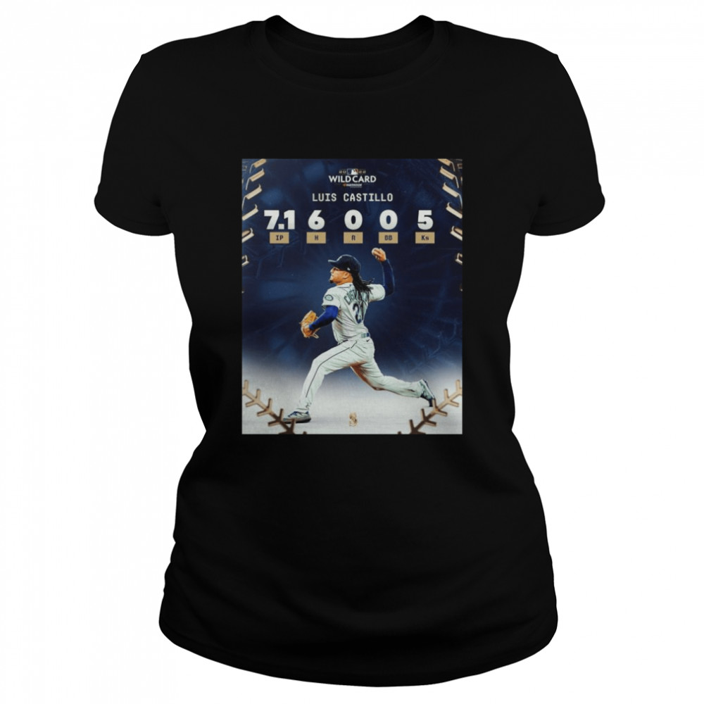 Seattle Mariners Wildcard Luis Castillo 7.1 IP 6H 0R 0BB 5Ks Classic Women's T-shirt