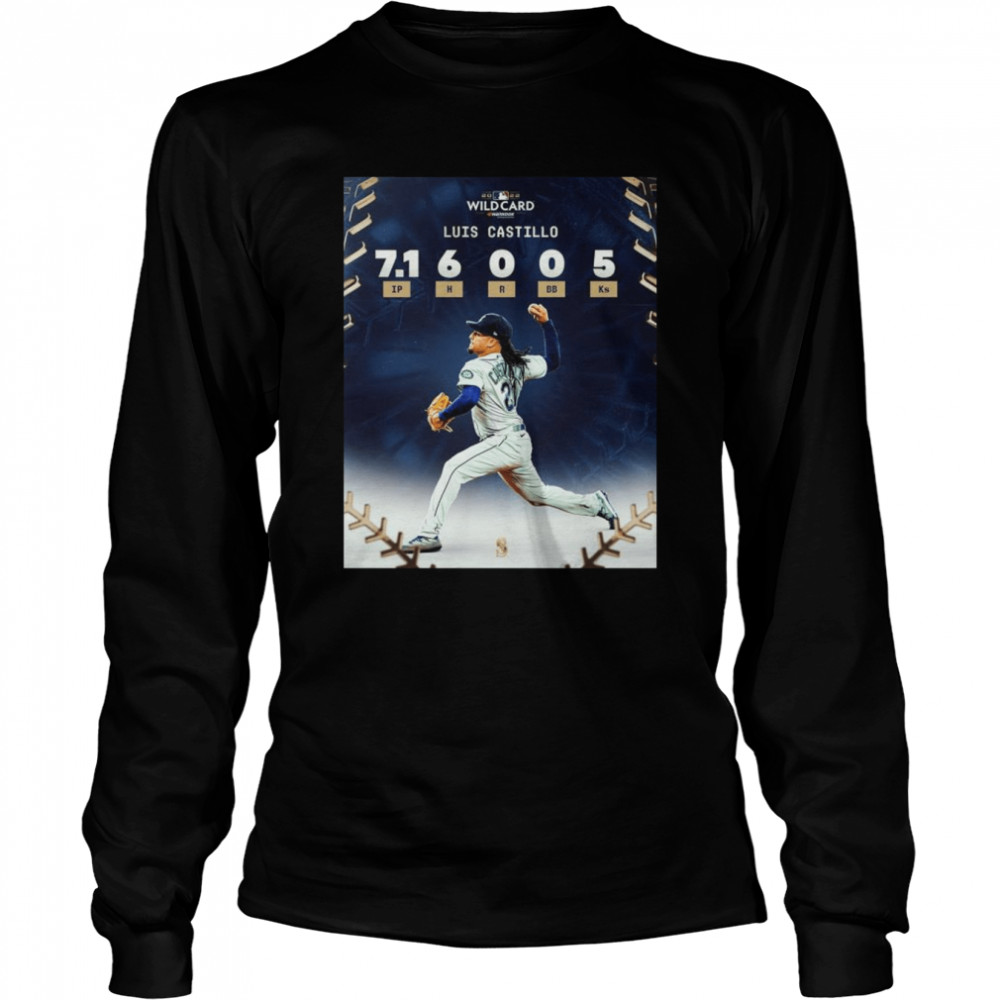 Seattle Mariners Wildcard Luis Castillo 7.1 IP 6H 0R 0BB 5Ks Long Sleeved T-shirt