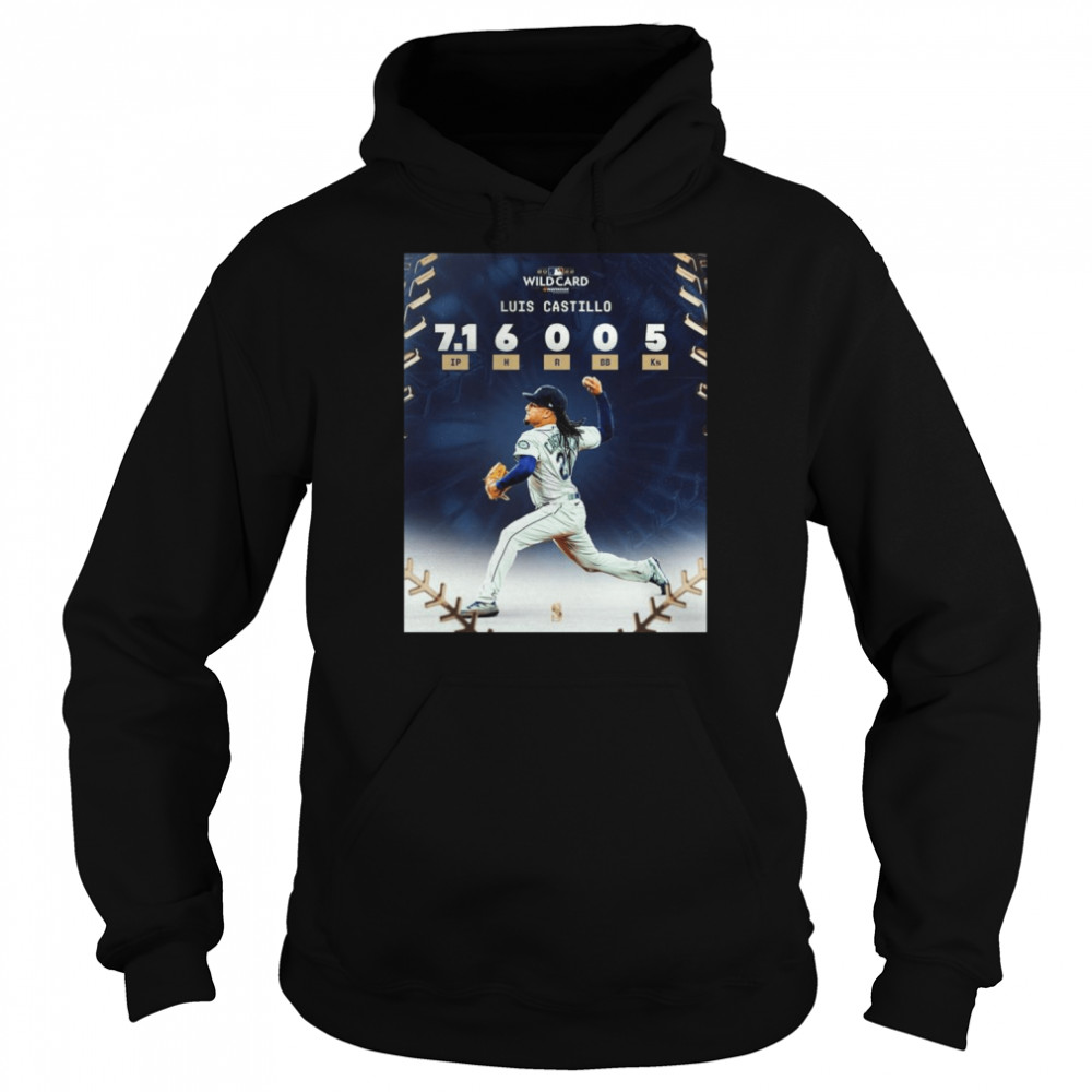 Seattle Mariners Wildcard Luis Castillo 7.1 IP 6H 0R 0BB 5Ks Unisex Hoodie
