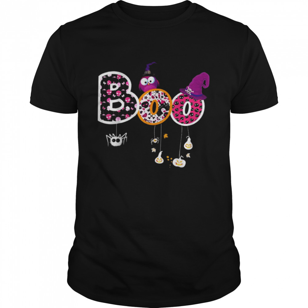 Typography Boo Halloween Costume Spiders shirt
