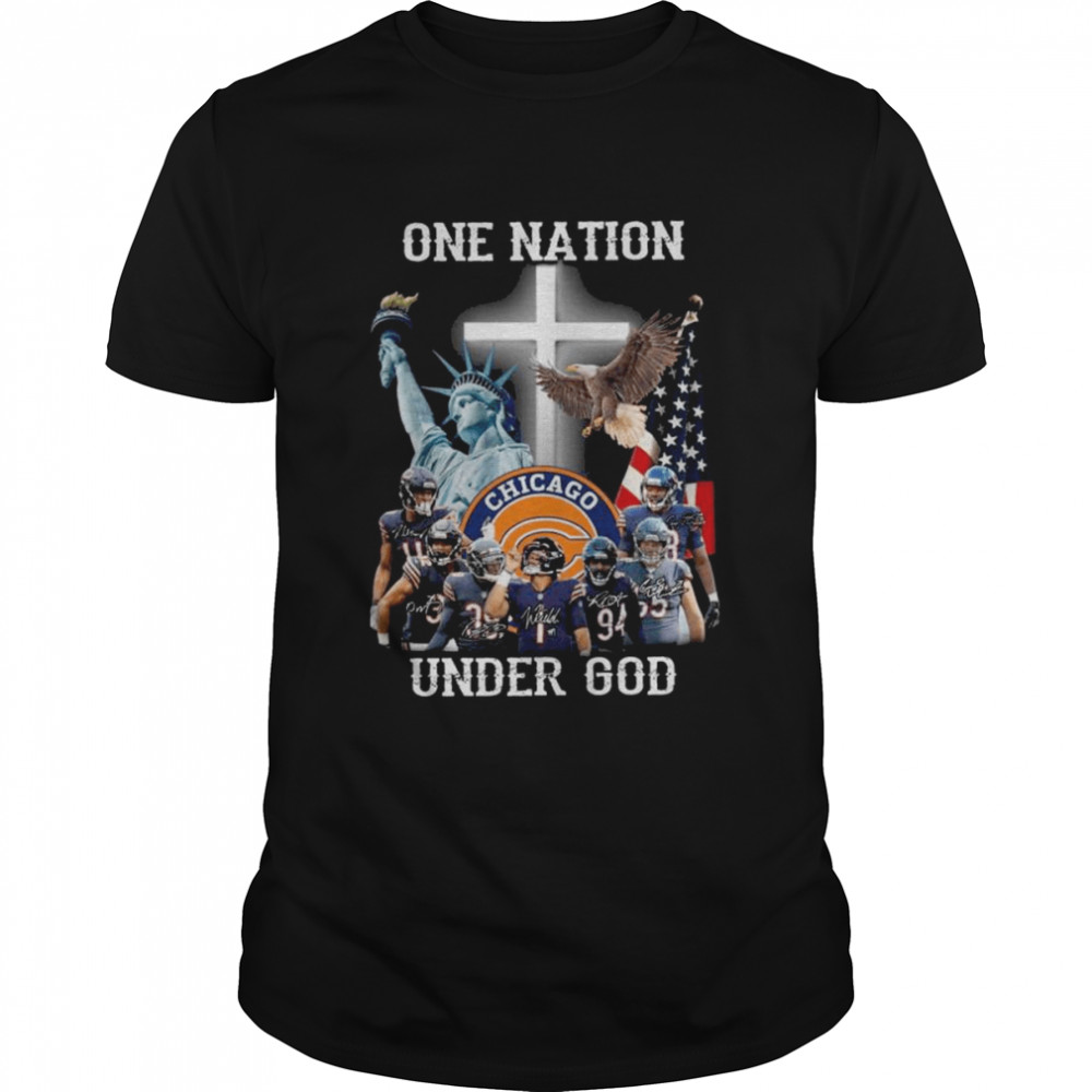 Chicago Bears team football One Nation under god signatures shirt